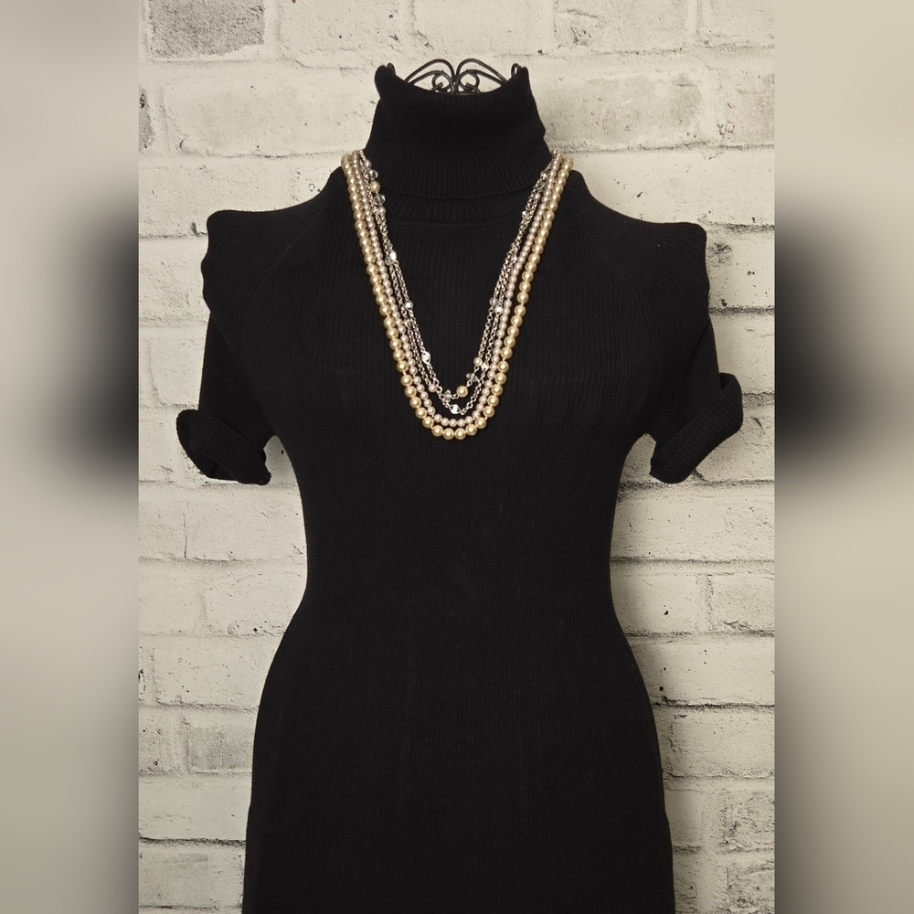 Lia Sophia Layered Pearl Chain Necklace Multi Strand Elegant Classic